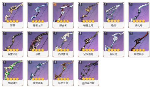 原神甘雨四星武器排行榜